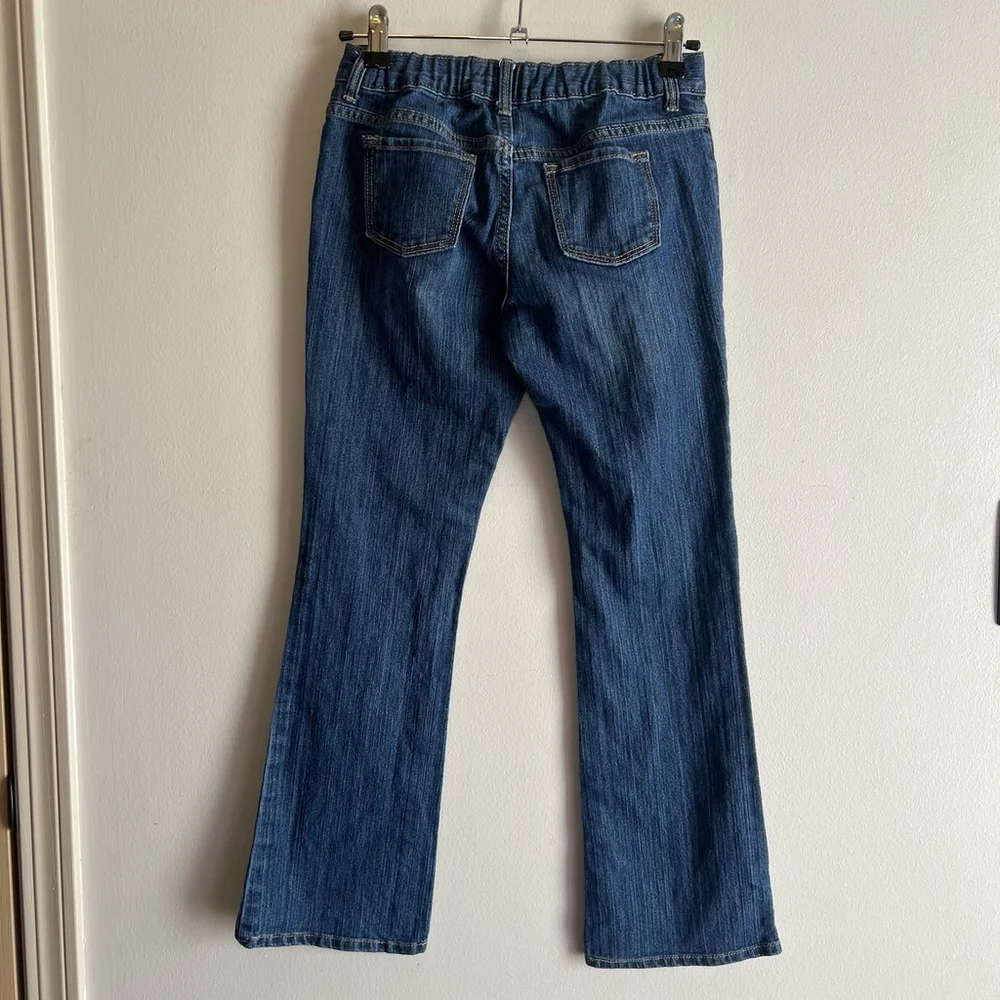 Old Navy Girls Medium Wash Mid-Rise Adjustable Waist Boot-Cut Jeans Size 10